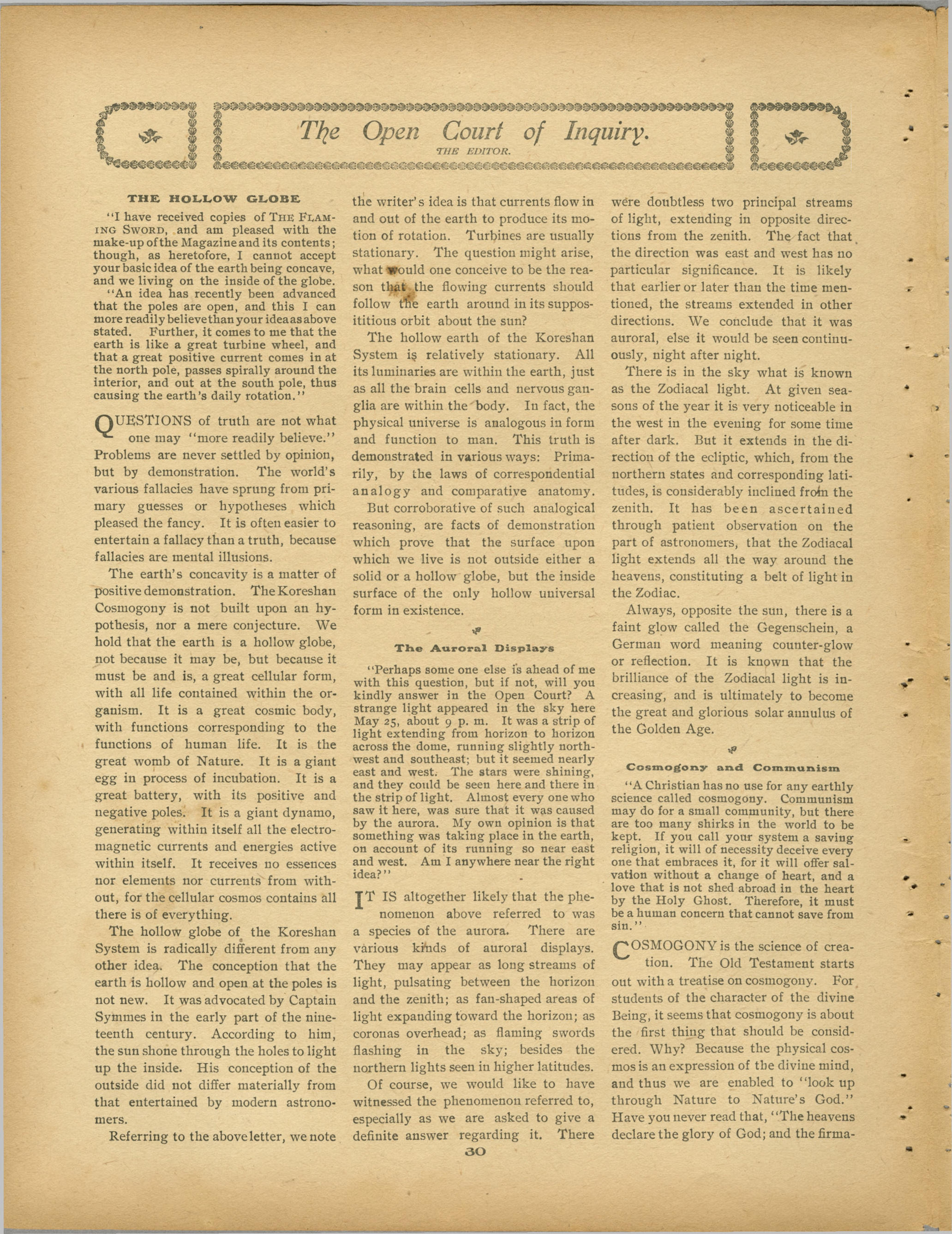 Scanned PDF p. 30 from The Flaming Sword, Jul 15, 1908.
