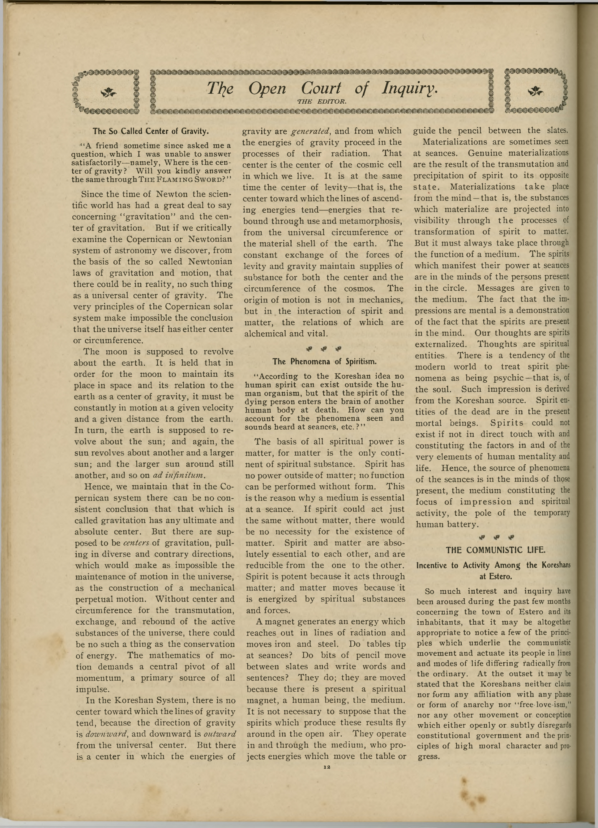 Scanned PDF p. 12 from The Flaming Sword, Feb 21, 1905.