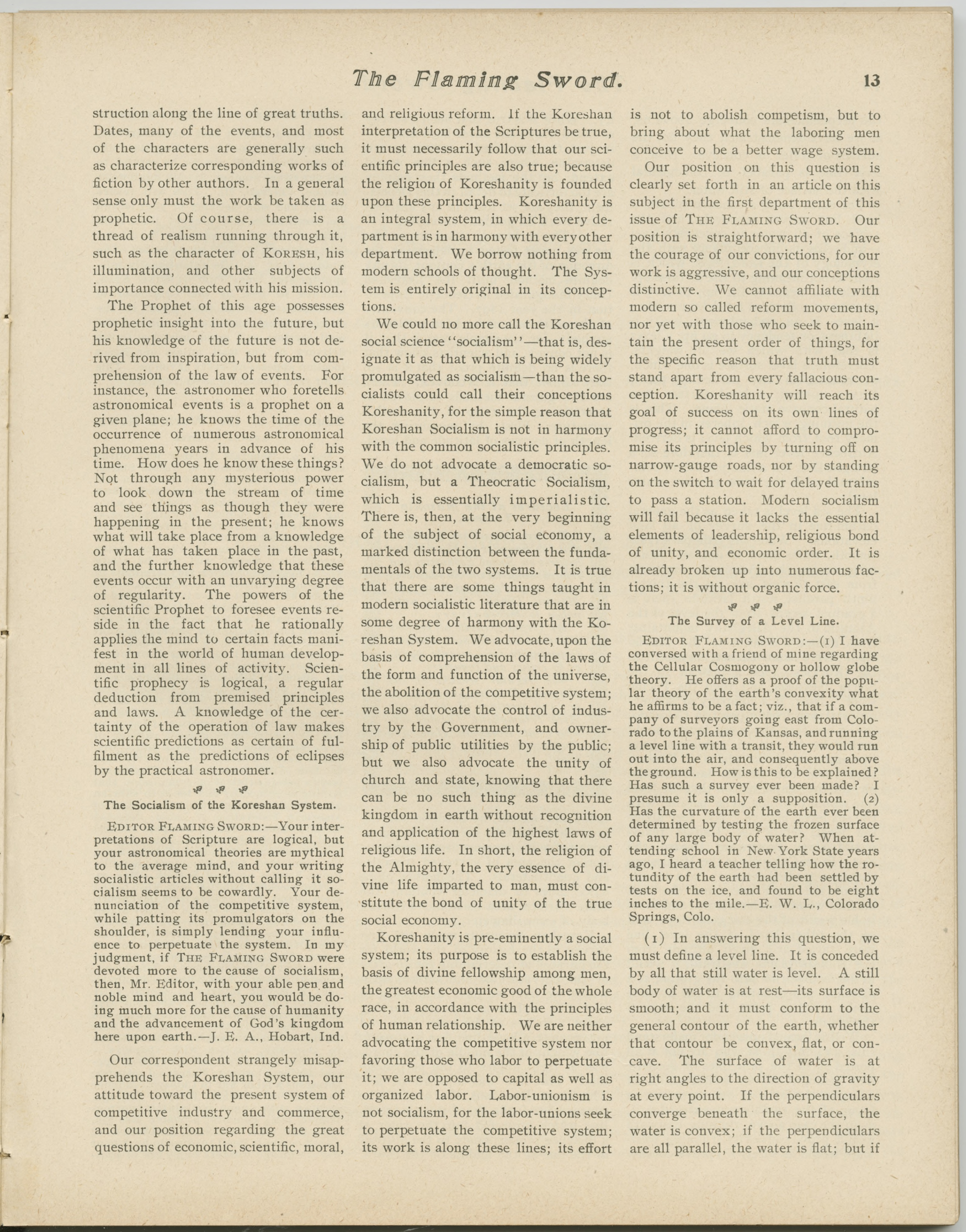 Scanned PDF p. 11 from The Flaming Sword, Nov 1902.
