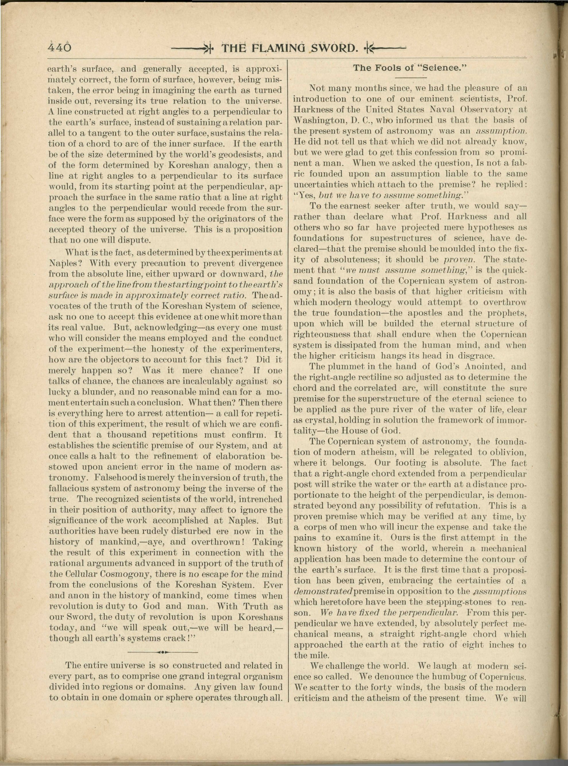 Scanned PDF p. 8 from The Flaming Sword, Aug 1897.