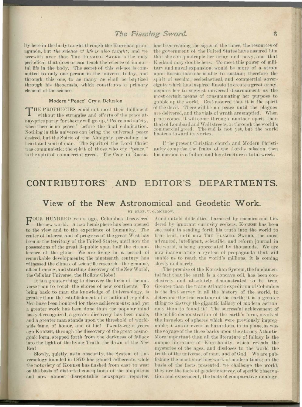 Scanned PDF p. 5 from The Flaming Sword, Sep 1898.