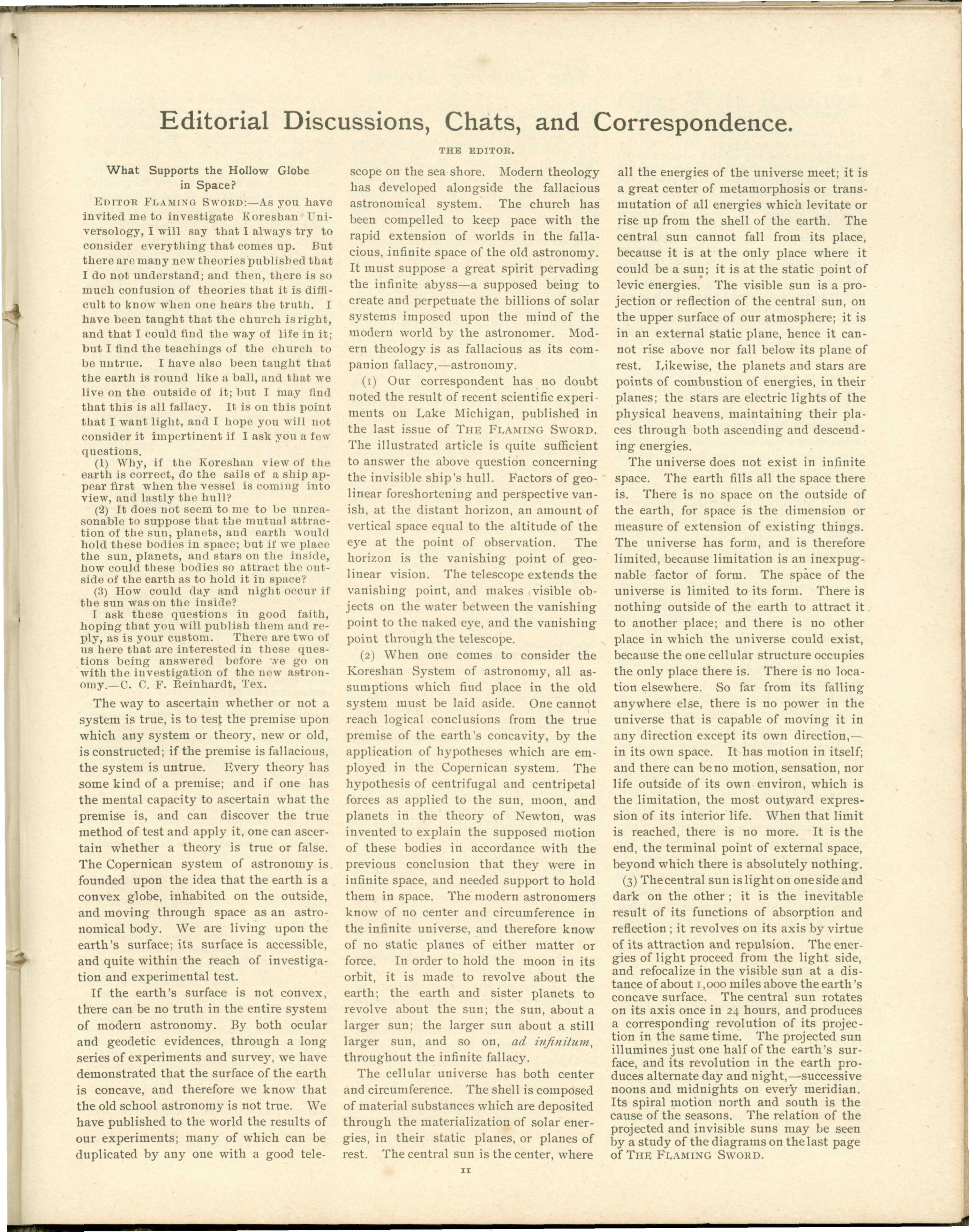 Scanned PDF p. 11 from The Flaming Sword, 15 Sep 1899.