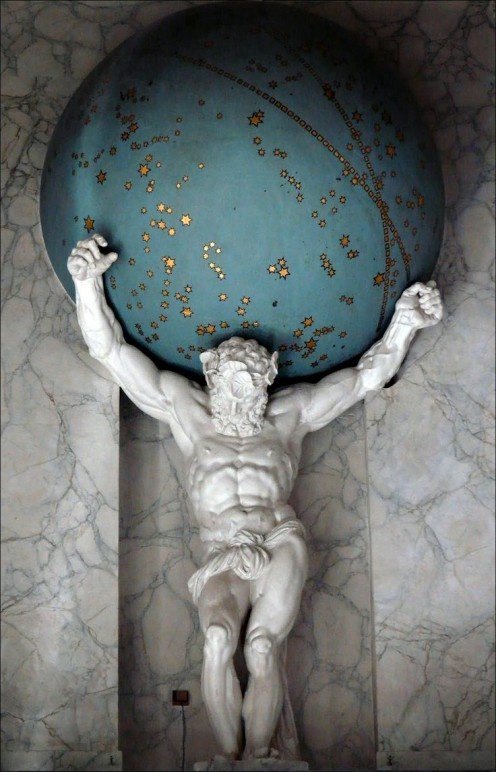 Atlas holding a star-marked celestial sphere