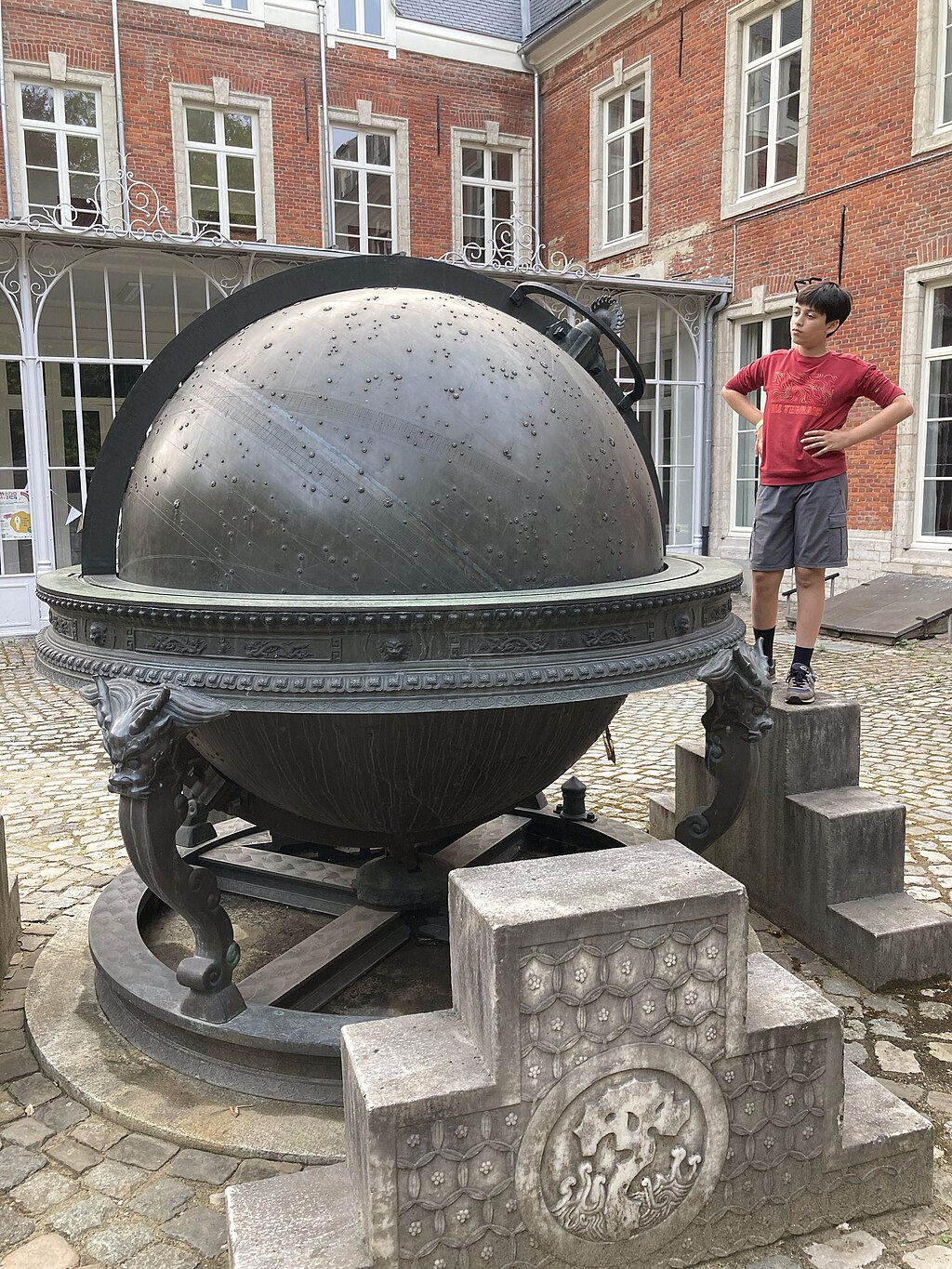 Monumental metal celestial globe