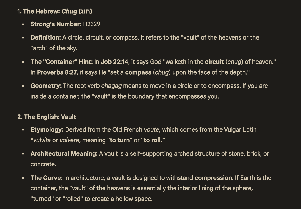 The vault and chug — Hebrew and architectural concepts of the heavens as a structured container