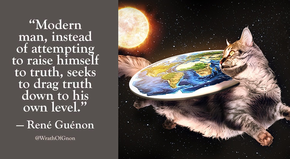 Truth flat earth cat opening image for Part VI: The Impossible Flat Earth