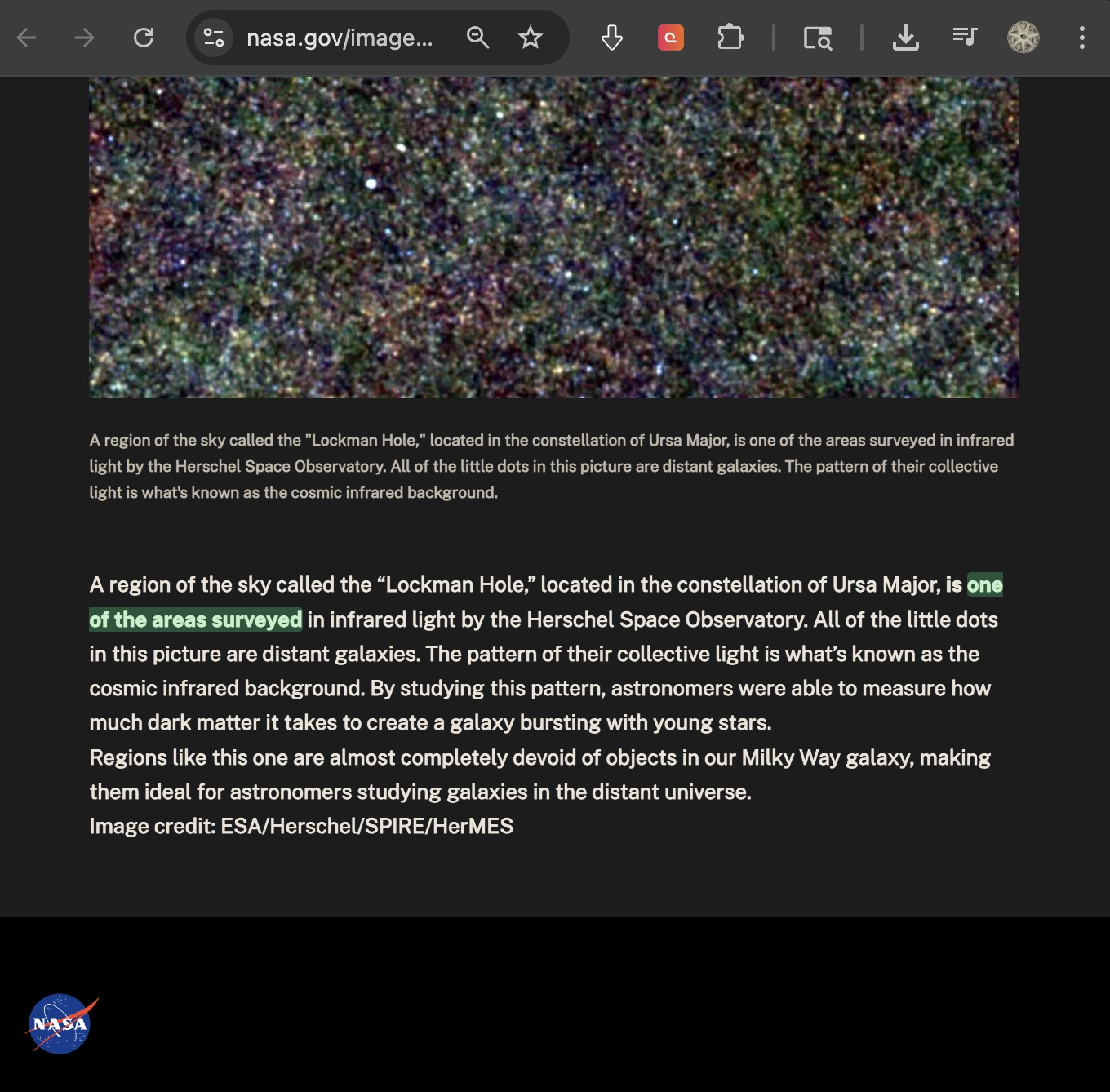 Distant galaxies in the Lockman Hole region