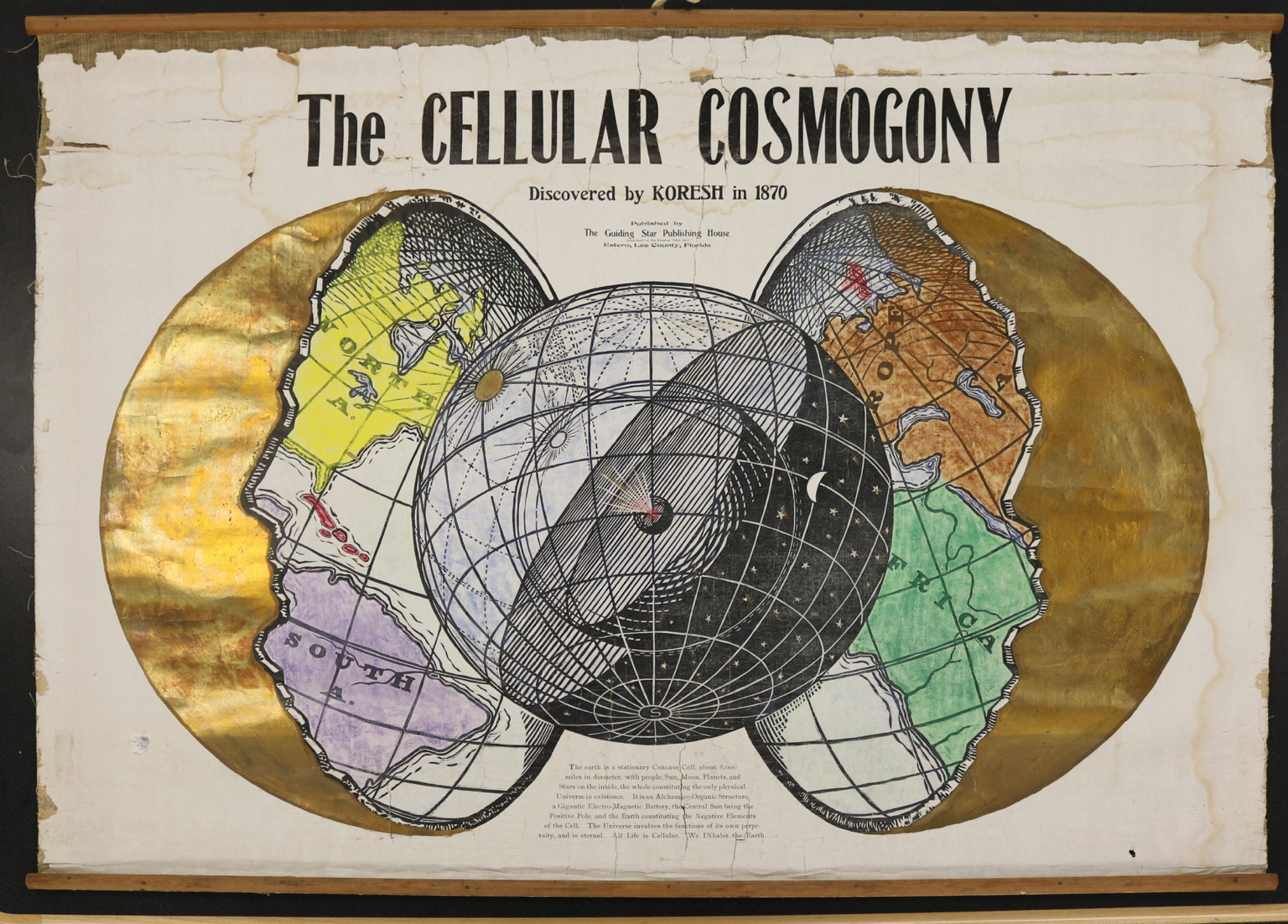 Visual comparison montage joining serpent-wrapped world/egg motifs, macrocosm imagery, the Marble House globe, and modern cosmic symbolism