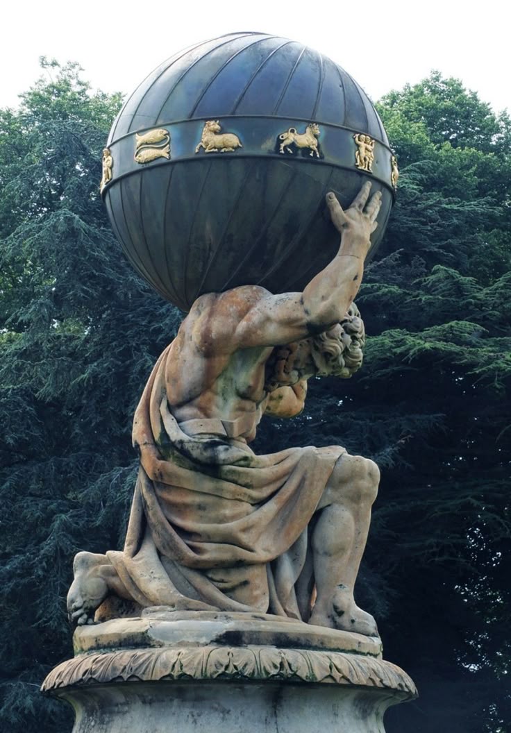 Atlas sculpture holding celestial sphere