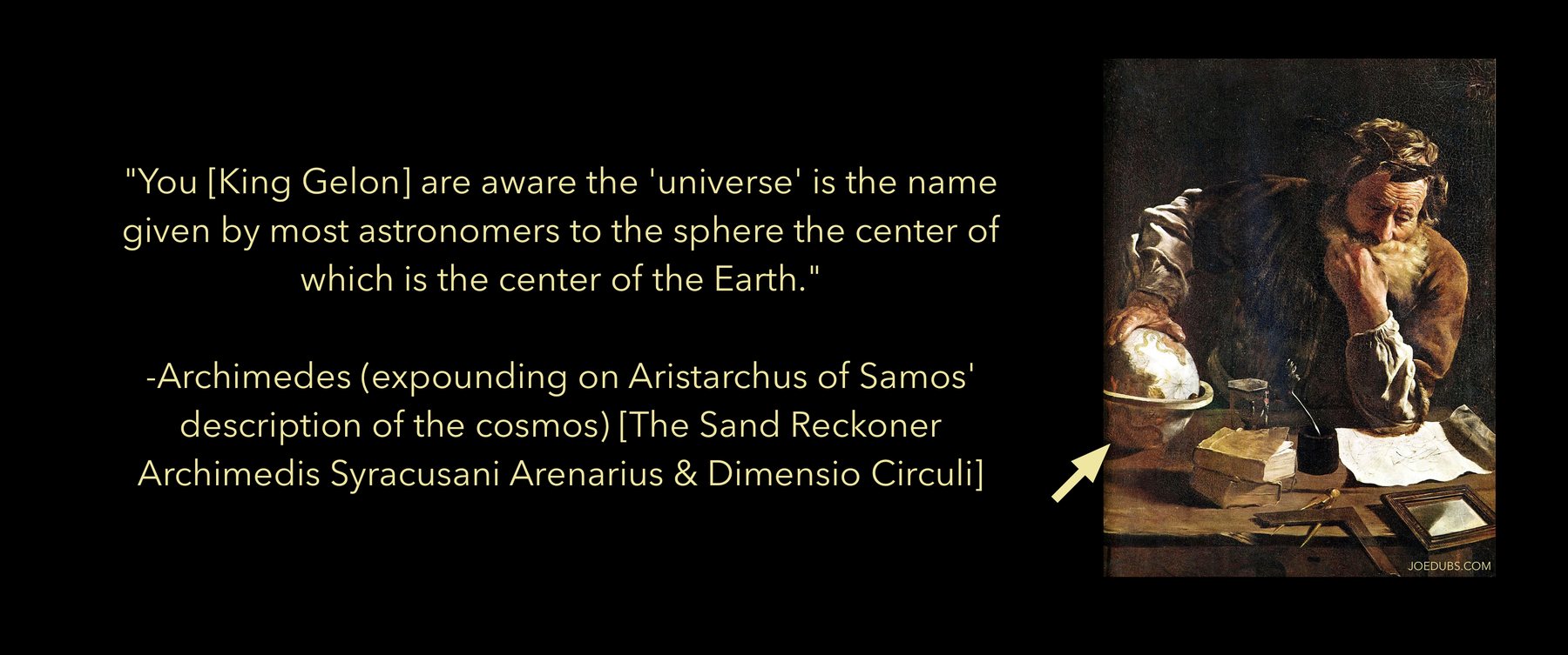 Archimedes, Aristarchus, and scale.