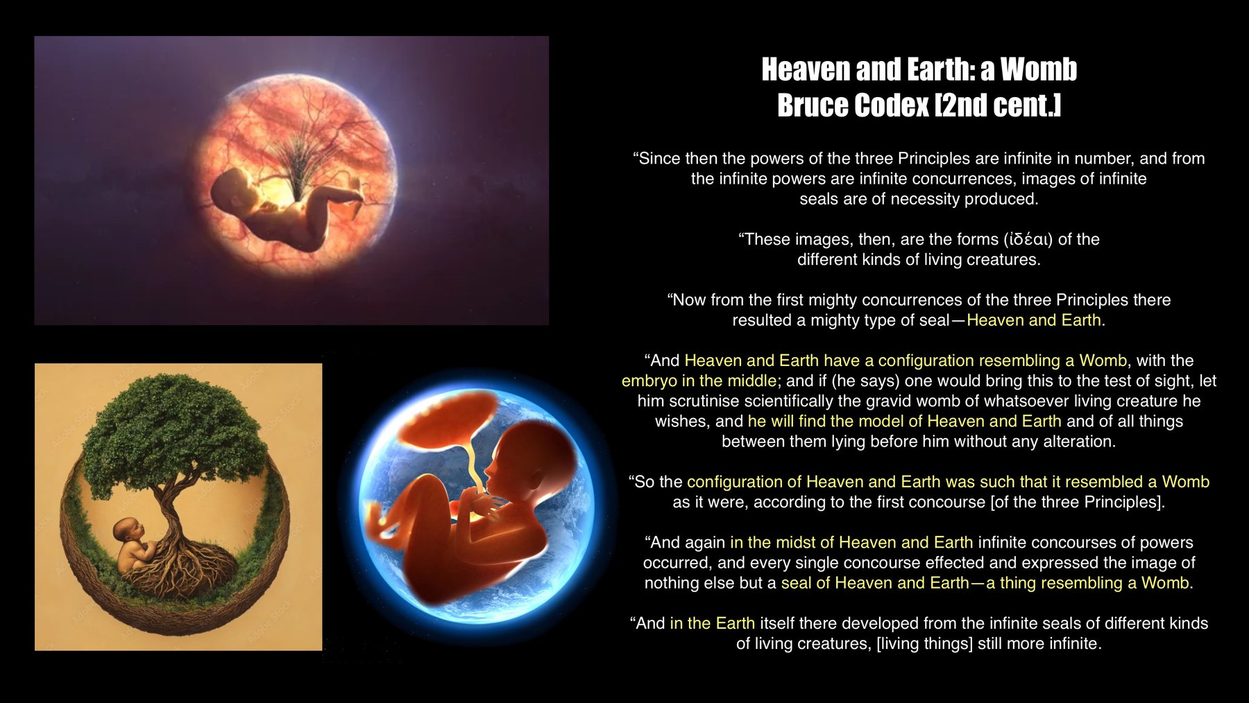 The Bruce Codex: heaven and earth as womb.