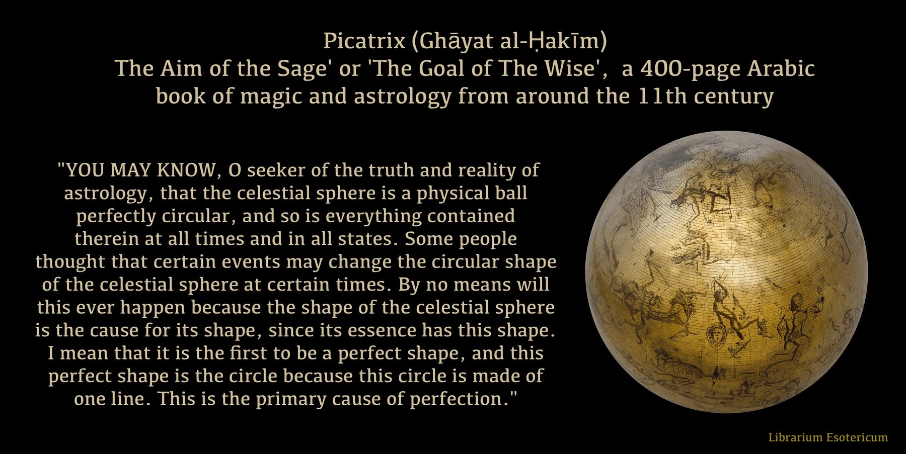 The Picatrix and the celestial sphere.