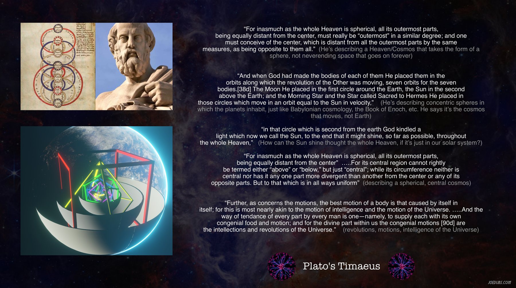 Timaeus and the cosmic frame.