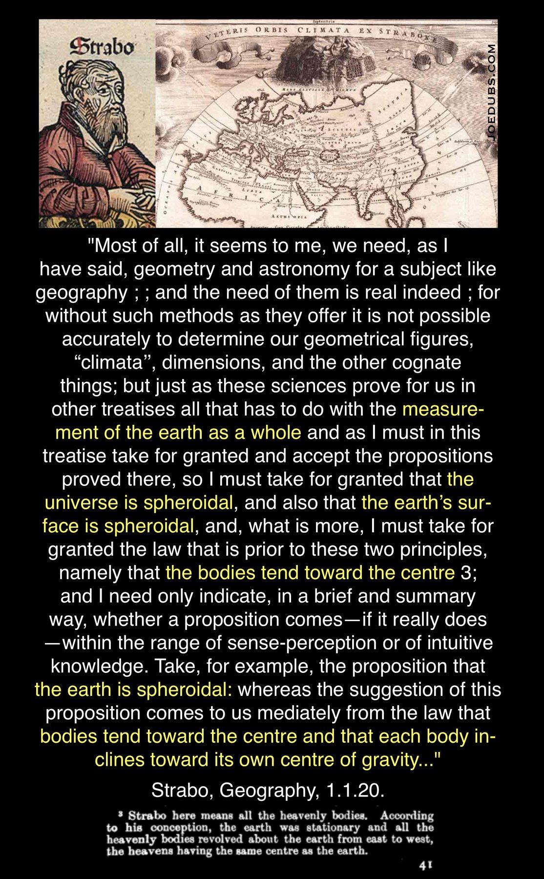 Strabo and the Earth inside the cosmic sphere.