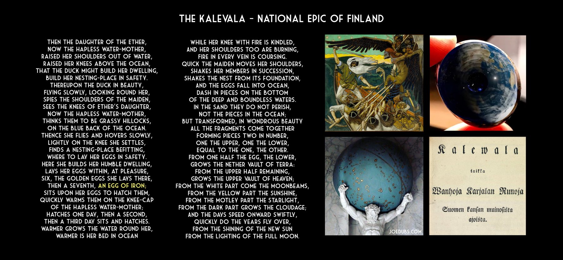 Kalevala creation imagery.