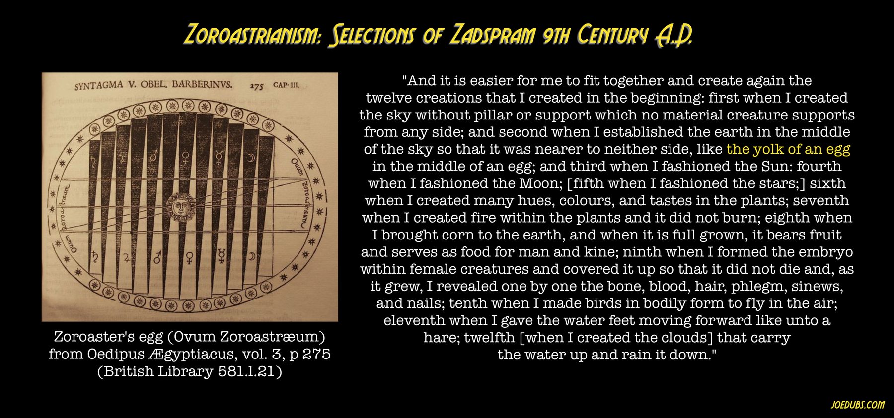 Zadspram and the shaped creation.